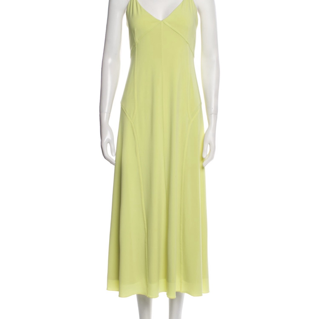 Lime Green Halston Midi Dress Sz S